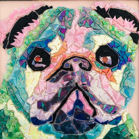 Pug Mosaic Wall Art - Picture 2 of 2